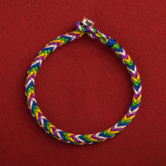 Ancient Tibetan Buddhist Red String Tradition  "May everything go your way" Lucky Multicolored Bracelet
