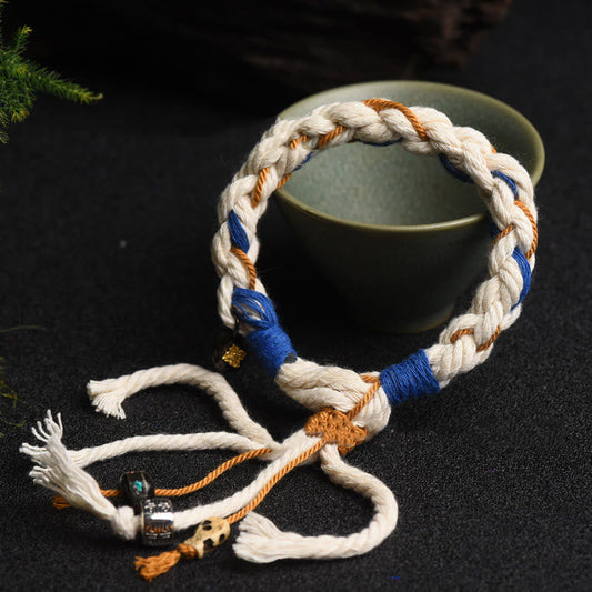 Antikes tibetisch-buddhistisches Armband mit roter Schnur, Thangka der Göttin des Reichtums (Zakiram), handgefertigtes Glücksarmband 