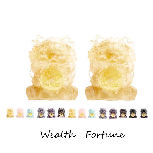 Spiritualité Bouddha Karma Fait main Mignon PiXiu Pièce d'or Cristal Feng Shui Énergie Richesse Fortune Décoration d'intérieur