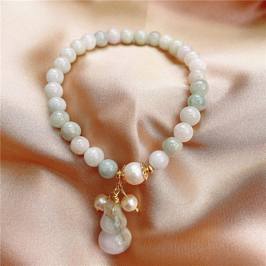 Jade  Jade Gourd Blessing Protection Charm Bracelet