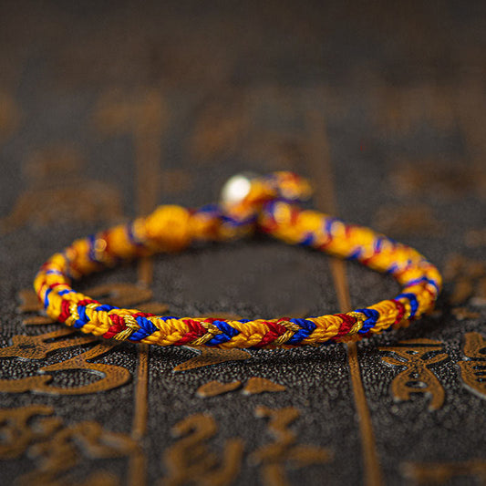 Ancient Tibetan Buddhist Red String Tradition  "May you be good fortune and success" Lucky Multicolored Bracelet
