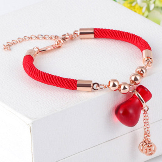 Ancient Tibetan Buddhist Red String Tradition  Wealth Attractor Red Agate Red Rope Bracelet