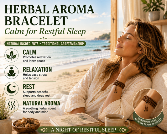 Restful Sleep Herbal Incense Bead Bracelet – Natural Calming Aroma