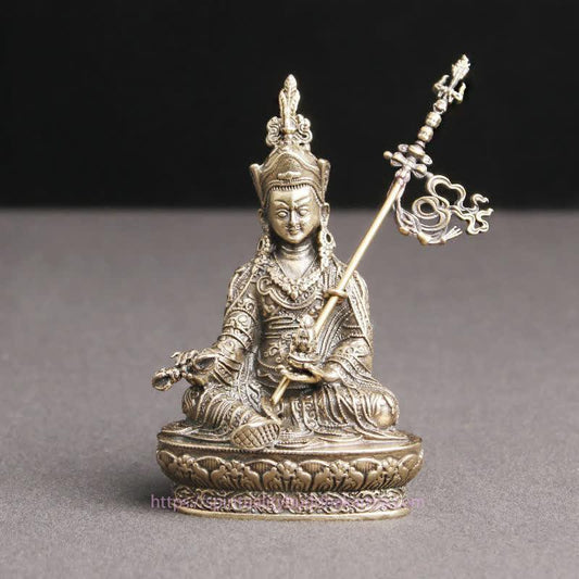 Spiritualität Padmasambhava Buddha-Figur Gelassenheit Kupferstatue Dekoration Tempelschmuck