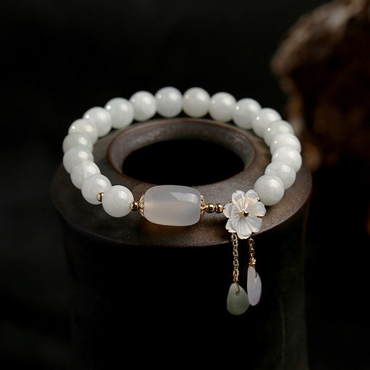 Jade  Natural White Jade Luck Bracelet