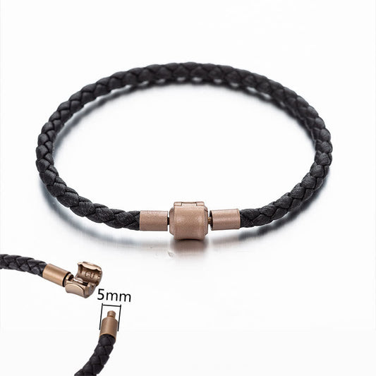 Antikes tibetisch-buddhistisches Armband aus rotem Lederseil mit geflochtener Schnur