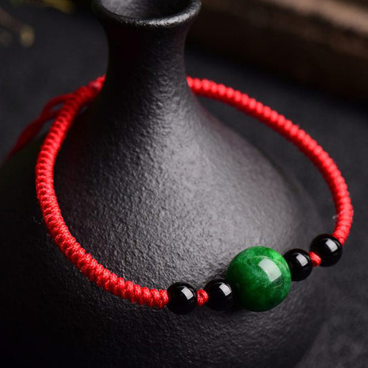 Jade  Lucky and Success Jade Red String Bracelet