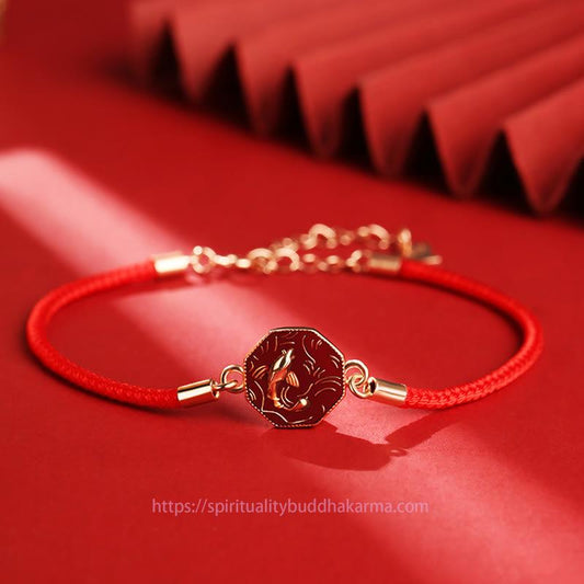 Ancient Tibetan Buddhist Red String Tradition  925 Sterling Silver Luck Koi Fish Color Change Wealth Handcrafted Braided Bracelet