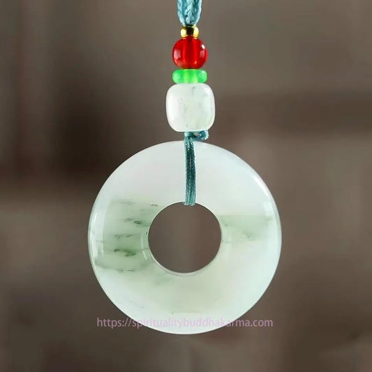 Jade  Natural Jade Peace Buckle Prosperity Necklace Pendant