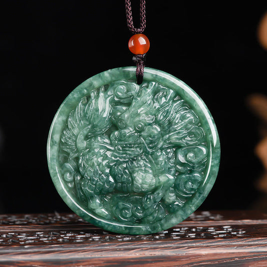 Jade  Natural Jade Kirin Abundance String Necklace Pendant