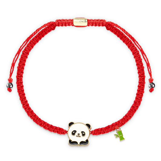 Bracelet tibétain ancien bouddhiste traditionnel du fil rouge, fait main en bambou panda, porte-bonheur.