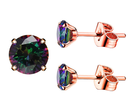 Amazon USA/UK Titanium Steel Sample Order: Titanium Steel Stud Earrings with 7A Zirconia Sparkling Gem Stone